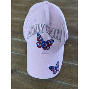 Baseball Hat Woman Pink Embroidered Butterflies ~ New ~ Adjustable